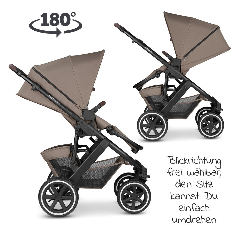 ABC Design - 3in1 Kinderwagen-Set Salsa 4 Air Starter Set inkl. Tulip und  XXL Zubehörpaket - Pure Edition - Cream 