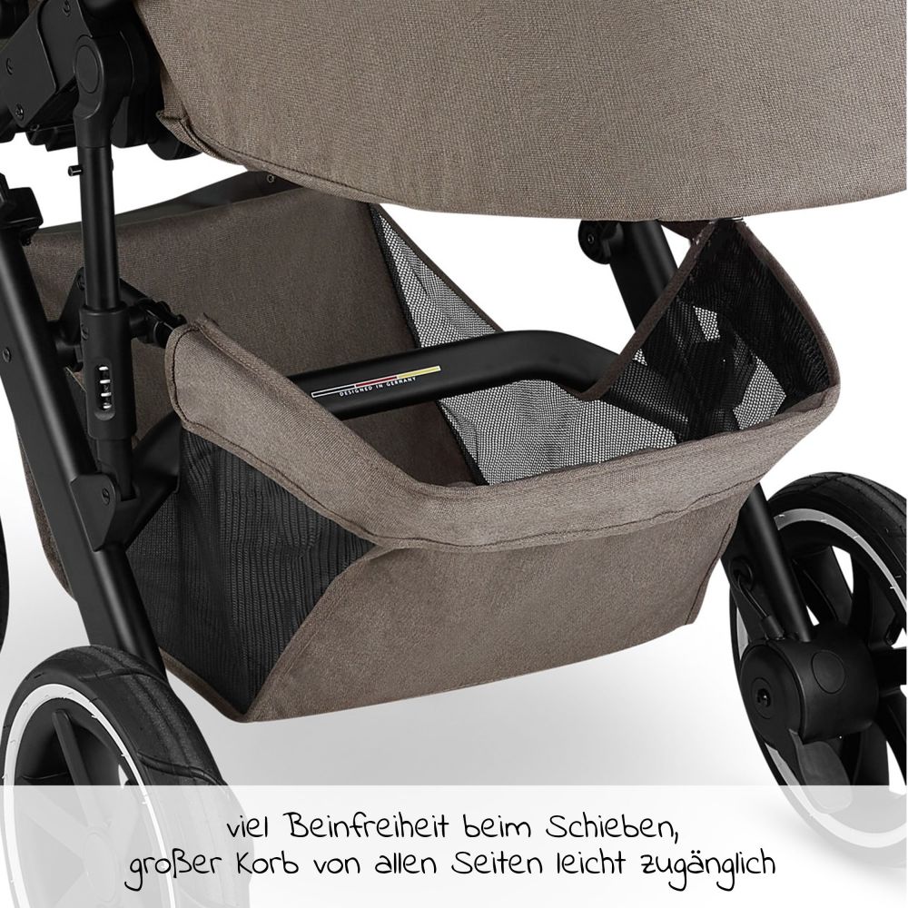 ABC Design - Kombi-Kinderwagen Salsa 4 Air - inkl. Babywanne & Sportsitz -  Pure Edition - Nature 