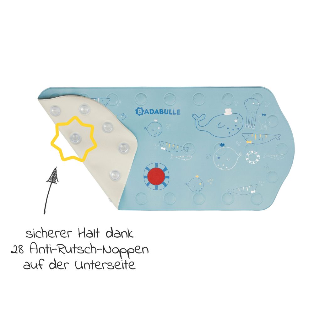 Badabulle - Badewannen-Matte XXL mit Thermometer - Ocean 