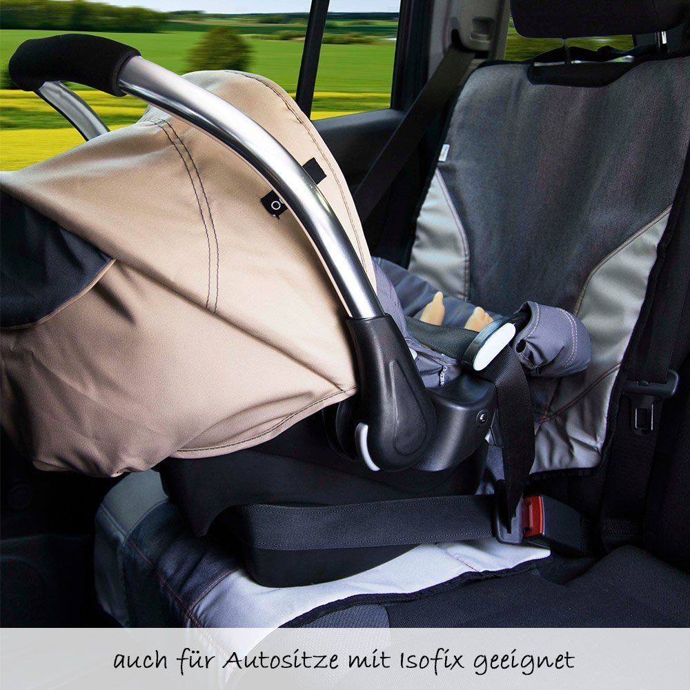 Gowhalle Autositzschutz, rutschfeste Gummi gepolsterte Rückseite,  wasserdichte dickste Polsterung Autositzschutz für Kinderautositz,  Sitzschutz unter Babyschale - kein Aufdruck : : Baby Products