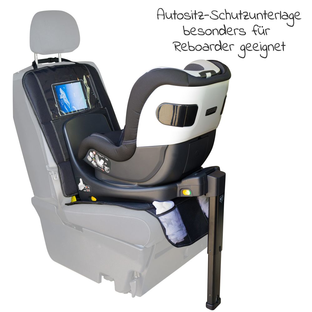 Fillikid - Autositz-Schutzunterlage für Reboarder mit IPad-Tasche