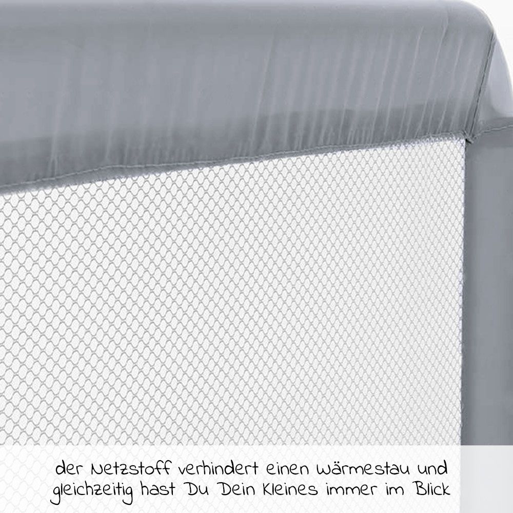 Fillikid cm Boxspringbetten & Grau x Standard für klappbar 50 Bettgitter 150 - -
