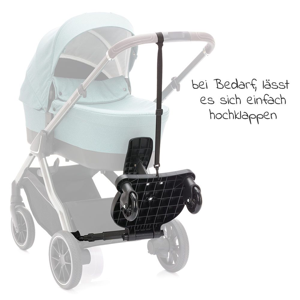 mit - Sitz Basic Fillikid Schwarz alle für gängigen Kinderwagen - Board Buggy Mitfahrbrett