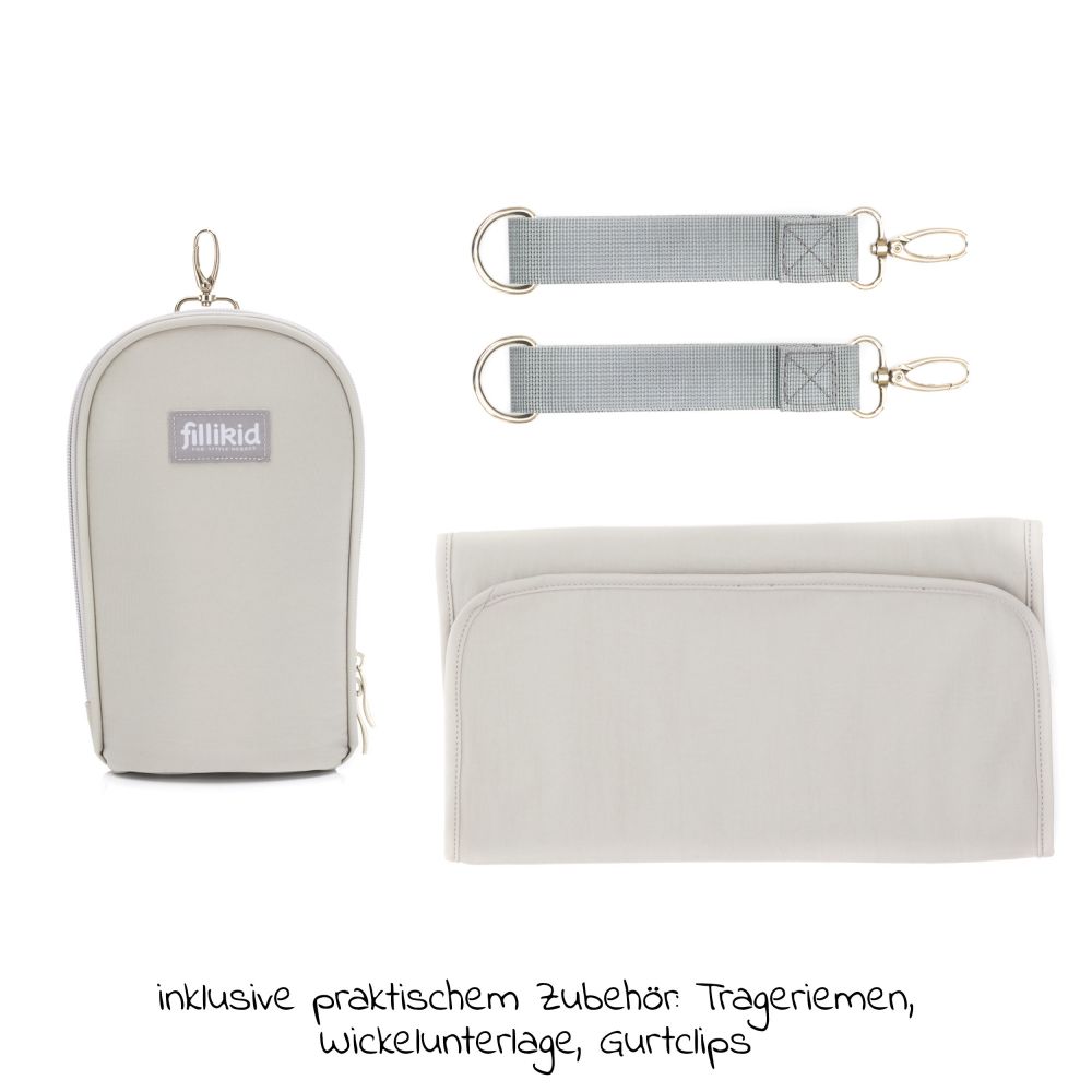 Fillikid - Palma diaper bag - changing and Grey mat bag thermal with
