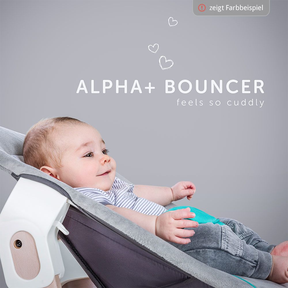 Hochstuhl Neugeborenenaufsatz für - - Bouncer & Beige Hearts - Wippe Hauck 2in1 Alpha