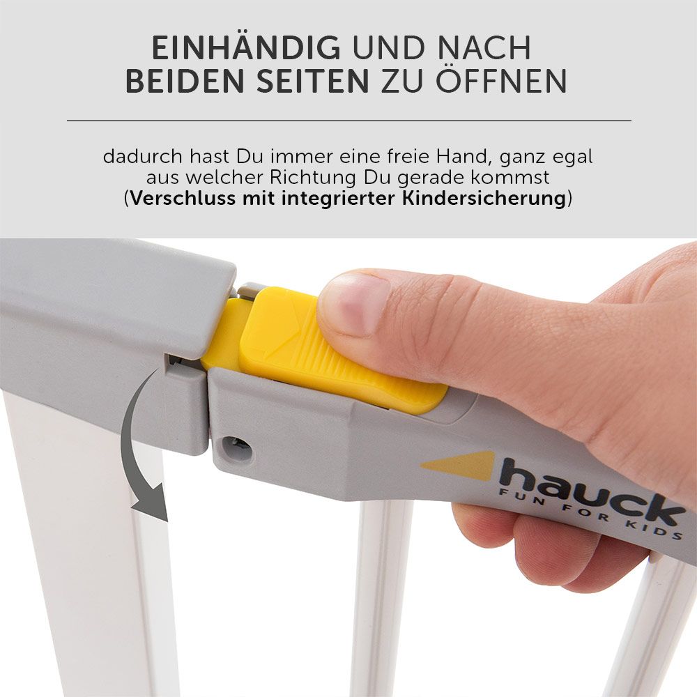 Hauck - Türschutzgitter Autoclose N Stop 2 (75 bis 80 cm) selbstschließend,  ohne Bohren - White 