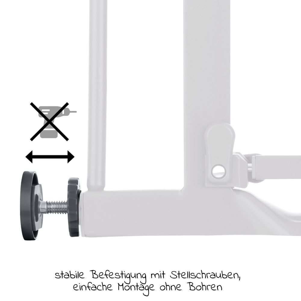 Hauck - Türschutzgitter inkl. Verlängerung Clear Step Autoclose 2 Set + 9  cm - Dark Grey 