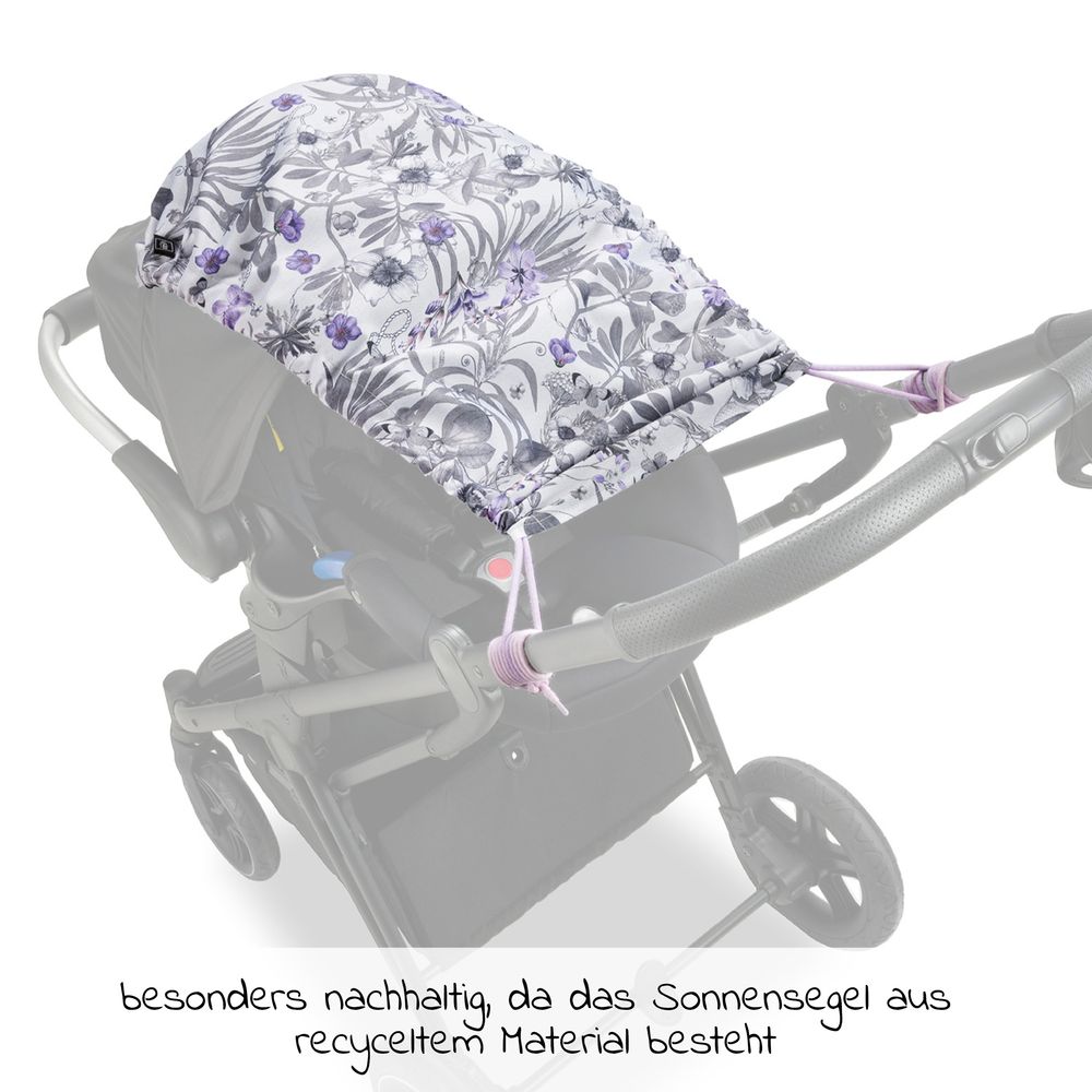 Hauck - Universal Sonnensegel für Kinderwagen - Floral Grey 