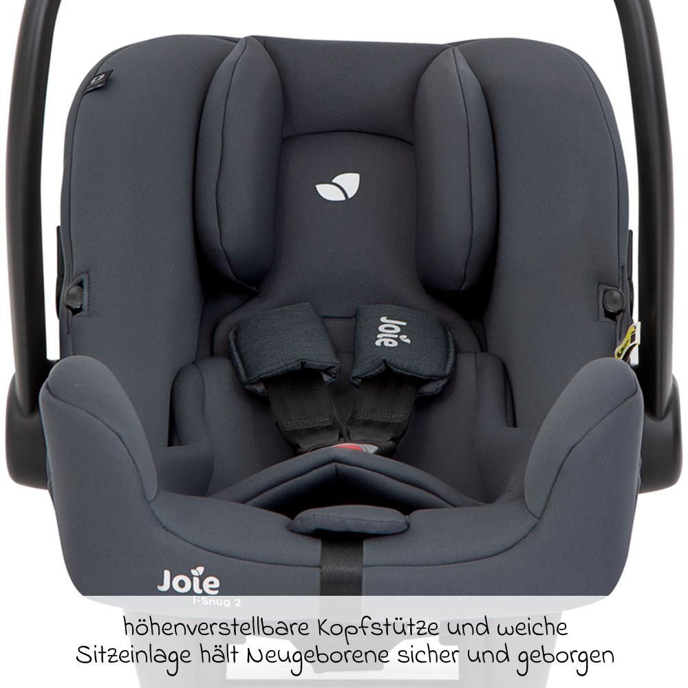 joie - Babyschale i-Snug 2 i-Size ab Geburt-13 kg (40 cm-75 cm) inkl.  Sitzverkleinerer nur 3,35 kg - Lagoon 