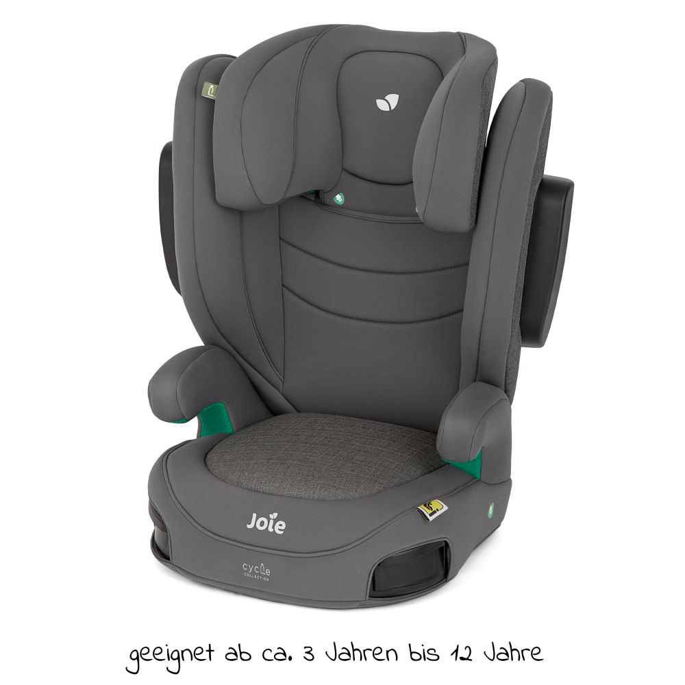 joie - Kindersitz i-Trillo i-Size ab 3 Jahre - 12 Jahre (100 cm - 150 cm)  inkl. Getränkehalter - Cycle Collection - Shell Gray 