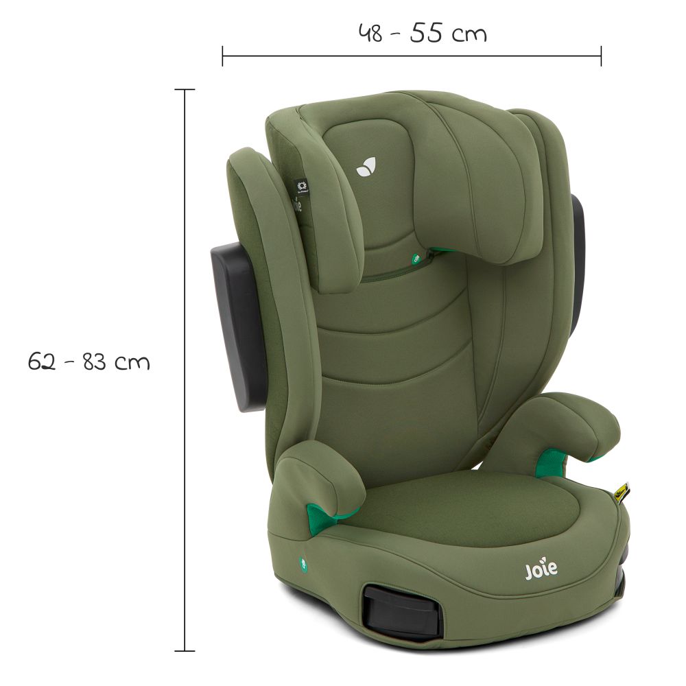 joie - Kindersitz i-Trillo i-Size ab 3 Jahre - 12 Jahre (100 cm-150 cm)  inkl. Getränkehalter - Moss 