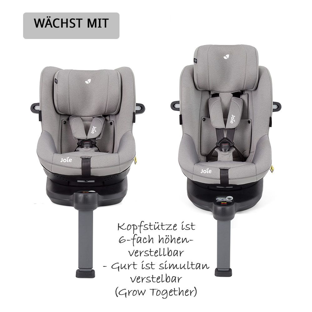 joie - Reboarder-Kindersitz i-Spin 360 E i-Size - ab 9 Monate - 4 Jahre  (61-105 cm) - Gray Flannel 