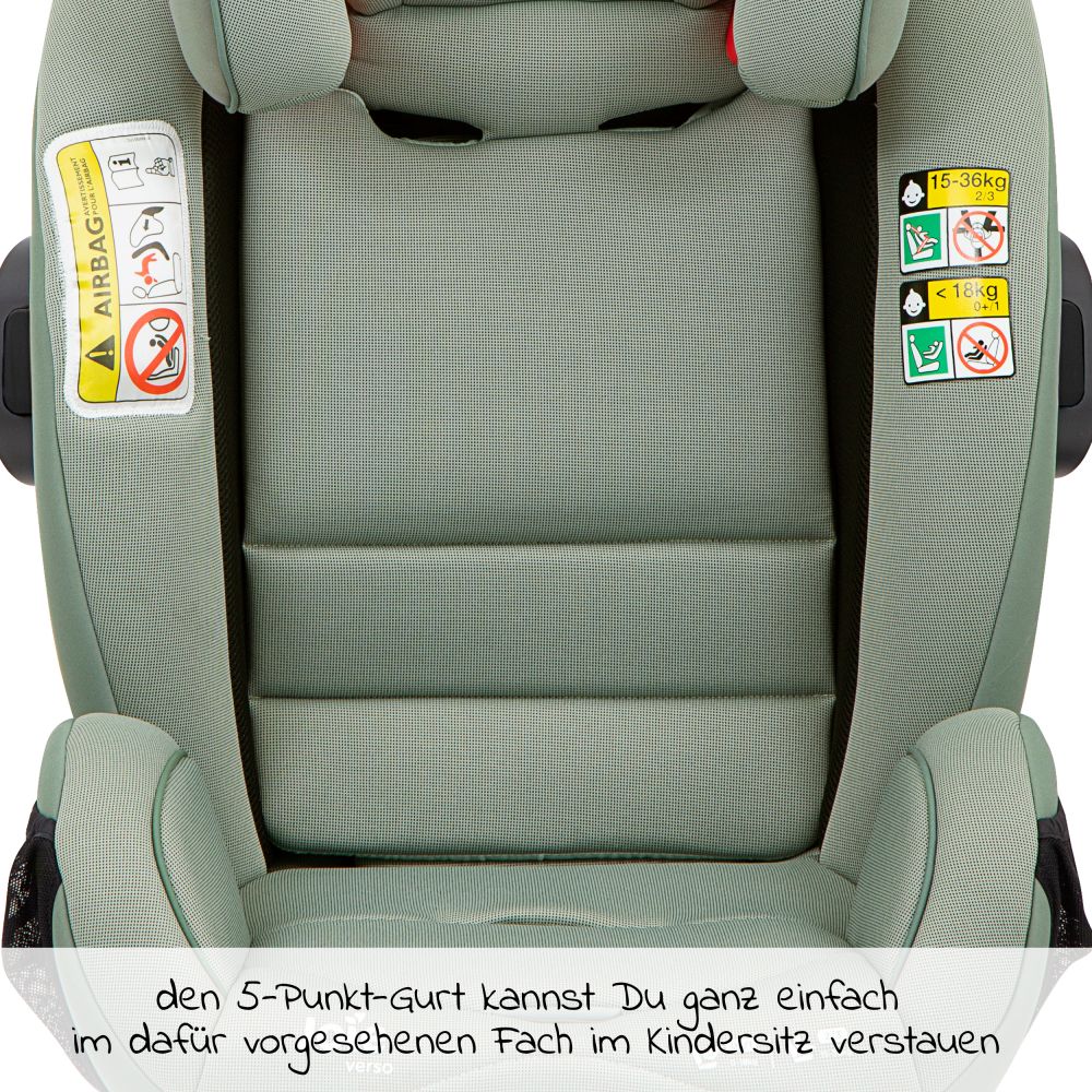joie - Reboarder-Kindersitz Verso Gruppe 0+/1/2/3 - ab Geburt - 12 Jahre  (ab Geburt - 36 kg) inkl. Auto - Organizer - Laurel 