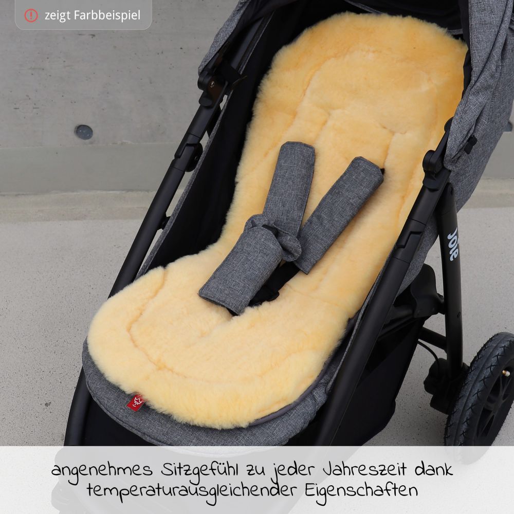 Lammfell Kaiser für Kinderwagen / Babyschale / Buggy / Autositz