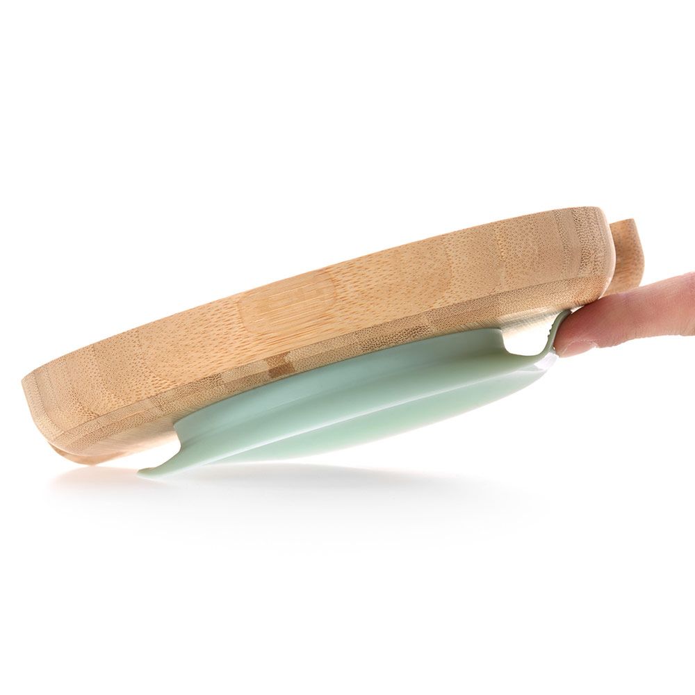 Lässig - Bambus-Teller aus Holz mit Saugfuß - Little Chums Dog