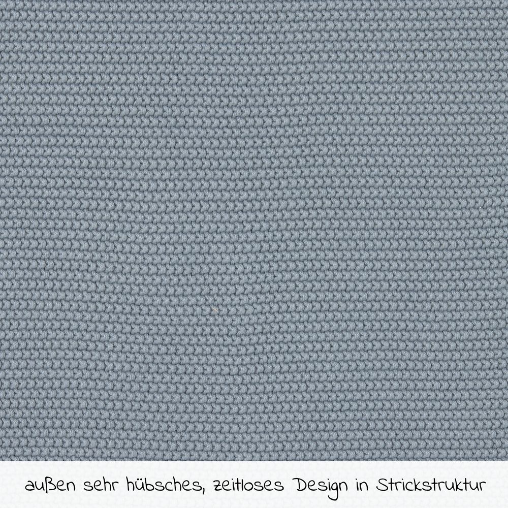 Lässig - Einschlagdecke für Babyschale Knitted Blanket aus Bio-Baumwolle - Light  Blue