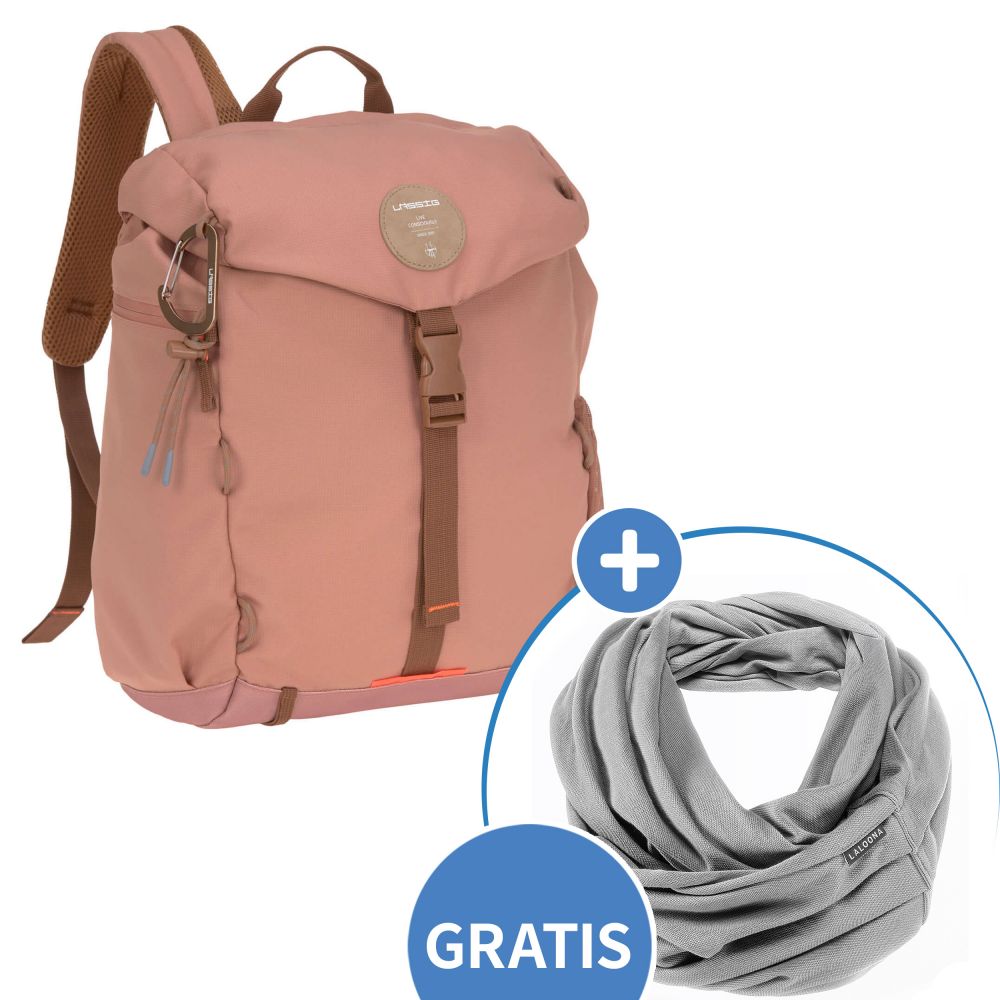 Lässig - Wickelrucksack Green Label Outdoor Backpack + GRATIS Still-Schal -  Cinnamon