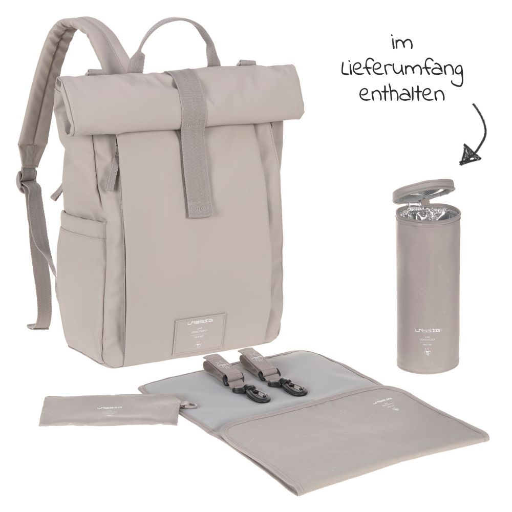 - Wickelrucksack - Rolltop Up Lässig Label Edition Taupe Limited Green - Backpack