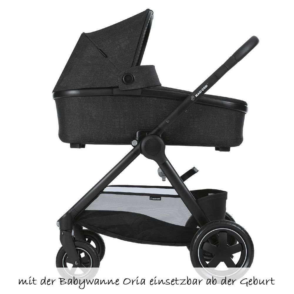 Maxi-Cosi - 4 in 1 Kinderwagen-Set Adorra inkl. Babywanne Oria, Babyschale  Cabriofix & FamilyFix - Nomad Black 