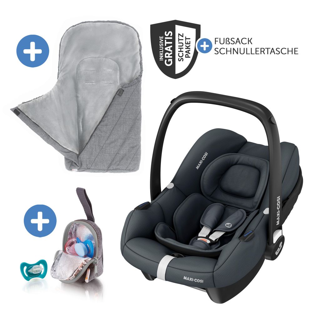 - Baby car seat CabrioFix i-Size from birth-15 months (40-75 cm) footmuff & pacifier box Essential Graphite - Babyartikel.de