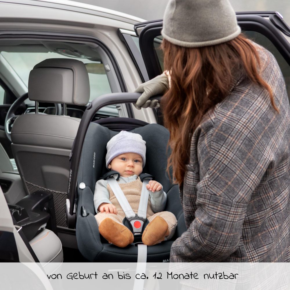 Maxi-Cosi - Babyschale CabrioFix i-Size ab Geburt - 15 Monate (40-83 cm) &  Sitzverkleinerer, Sonnenverdeck - Essential Graphite 