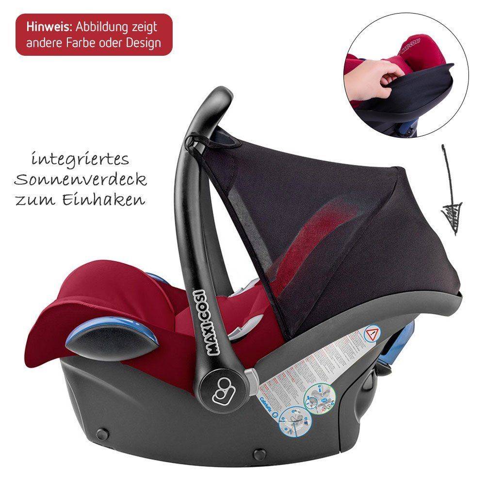 BAMBINIWELT 7-teiliger Ersatzbezug Für Maxi-Cosi CabrioFix - Schwarz-Rosa, Waschbar Bis 30°