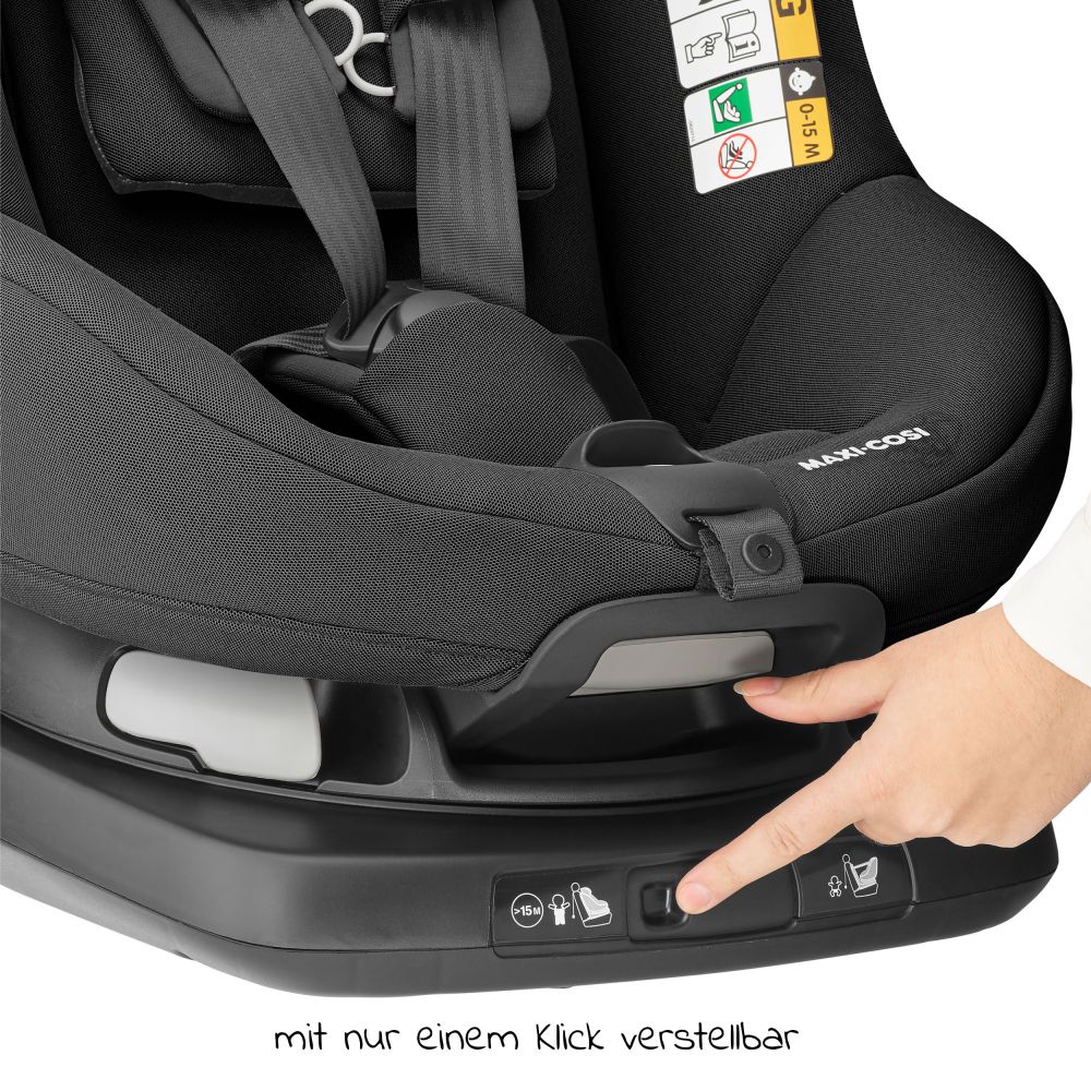 Maxi-Cosi - Reboarder-Kindersitz AxissFix i-Size 360° drehbar 4 Monate-4  Jahre (61-105cm) Isofix-Basis - Authentic Graphite