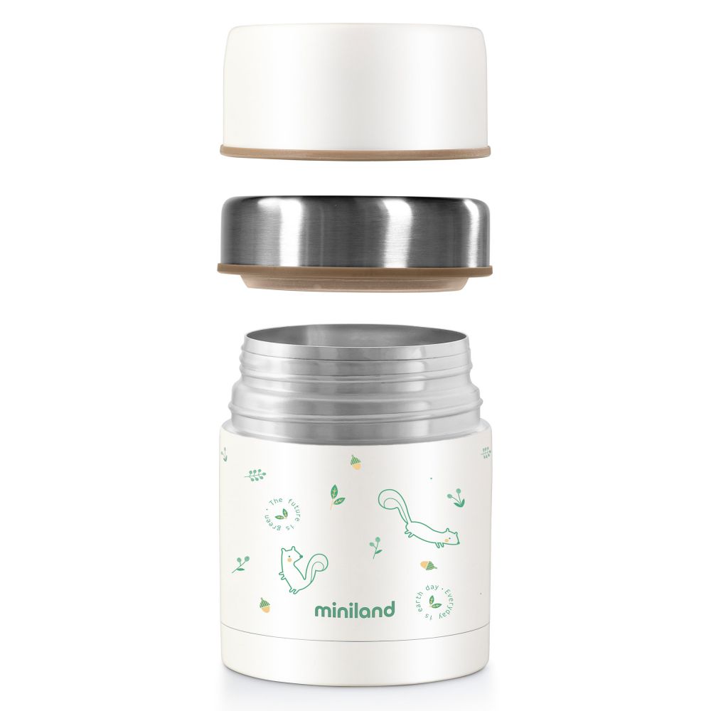 Miniland - Edelstahl-Isolierbox Natur Food Thermos 600 ml - eco