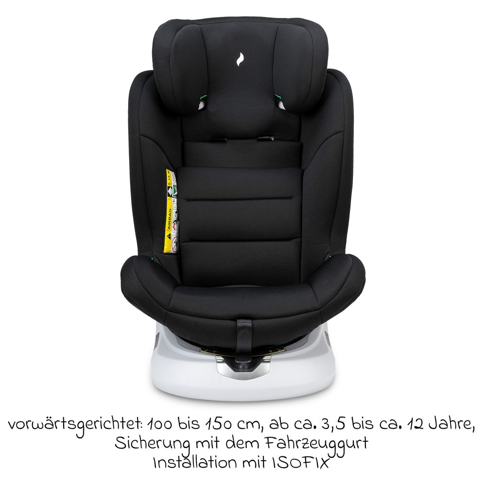 Osann - Reboarder-Kindersitz Four360 S Jahre Top-Tether (40 Geburt - - mit i-Size drehbar ab & - Isofix-Basis 360° 150 12 cm) cm Nero