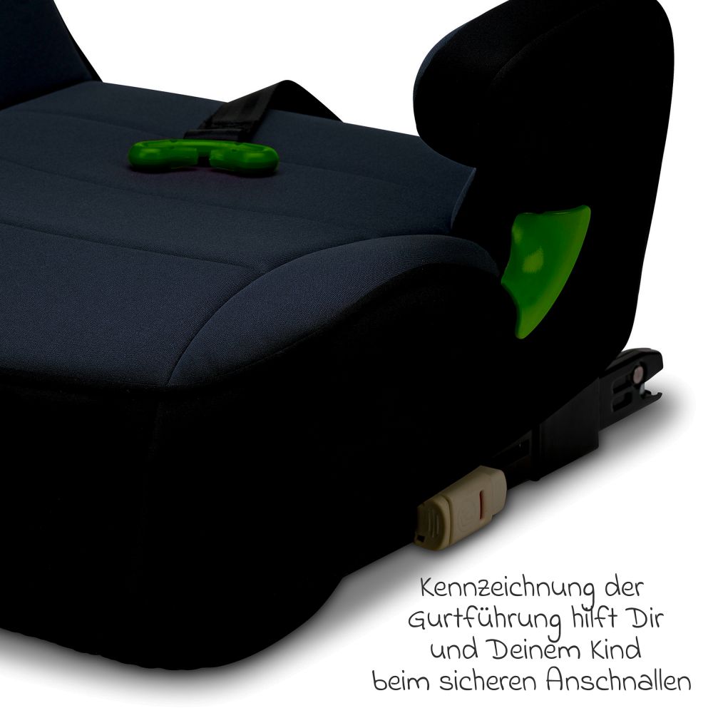 Osann - Sitzerhöhung Junior Isofix Gurtfix i-Size ab 7 Jahre - 12 Jahre  (126 cm - 150 cm) nur 3,3 kg leicht - Nero 