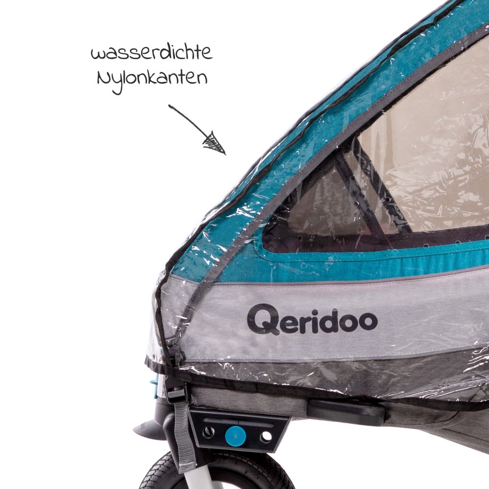 Qeridoo - Regenschutz 2 für Fahrradanhänger Sportrex / QUPA 2