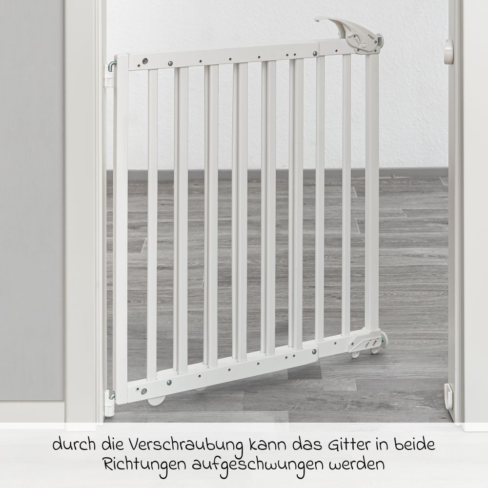 Reer - Türschutzgitter / Treppenschutzgitter (63 bis 106 cm) zum Klemmen  oder Schrauben - Weiß 