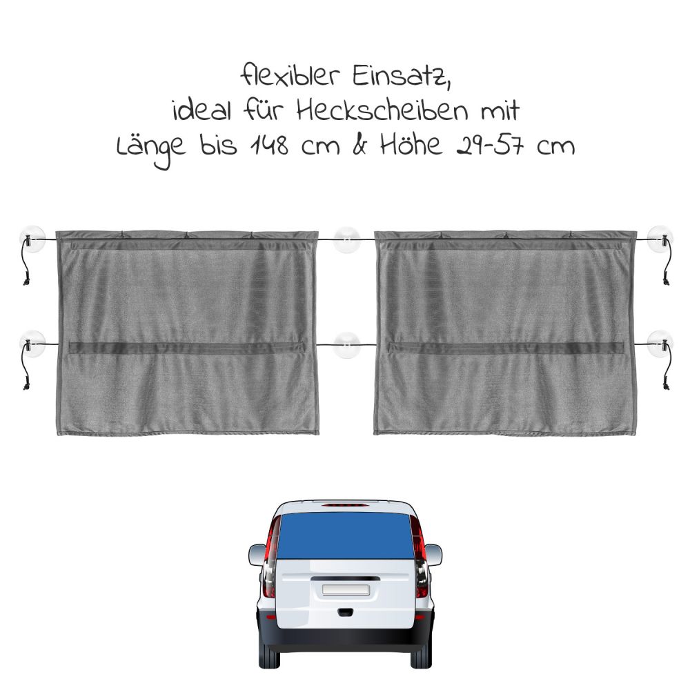 Zamboo - Universal Sonnenschutz-Tuch für Auto-Seitenscheiben - Dunkelgrau 