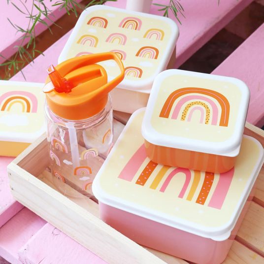 A Little Lovely Company 4-piece lunch box set - rainbow