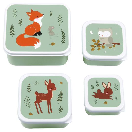 A Little Lovely Company Set di 4 pezzi per il pranzo - Amici della foresta