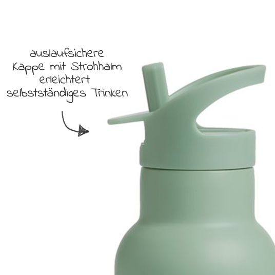 A Little Lovely Company Edelstahl-Trinkflasche mit Trinkhalm - Waldfreunde