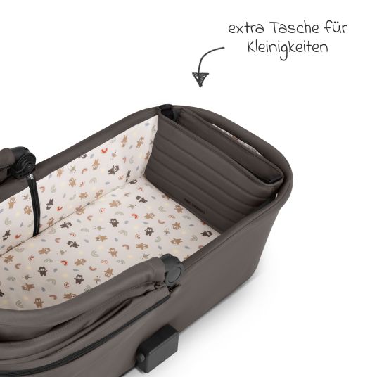 ABC Design 13-tlg. Kombi-Kinderwagen-Set Salsa 5 Air Starter Set inkl. Babywanne, Sportsitz, Tulip, Adapter, Wickeltasche Urban, Fußsack, Spucktücher, Magnetcilp, Decke, Regenschutz & Moskitonetz - Pure - Teddy