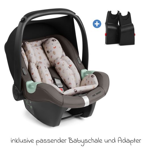 ABC Design Set passeggino Salsa 5 Air Starter Set da 13 pezzi con navicella, seggiolino sportivo, Tulip, adattatore, borsa fasciatoio Urban, copripiedi, pannolini, copertina magnetica, coperta, parapioggia e zanzariera - Pure - Teddy