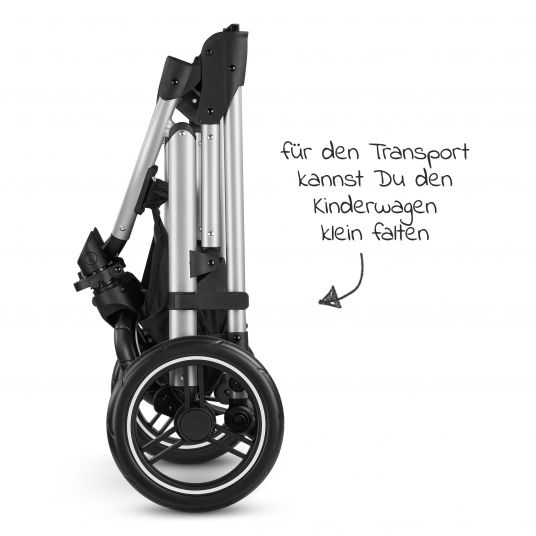 ABC Design 3in1 Kinderwagen-Set Aversa 4 - Circle Edition - inkl. Babywanne, Autositz, Sportsitz & Zubehörpaket - Woven Black