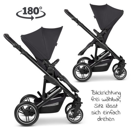 ABC Design 3in1 Kinderwagen-Set Catania 4 - Circle Edition - inkl. Babyschale Tulip, Babywanne, Sportwagen und Zubehör - Night