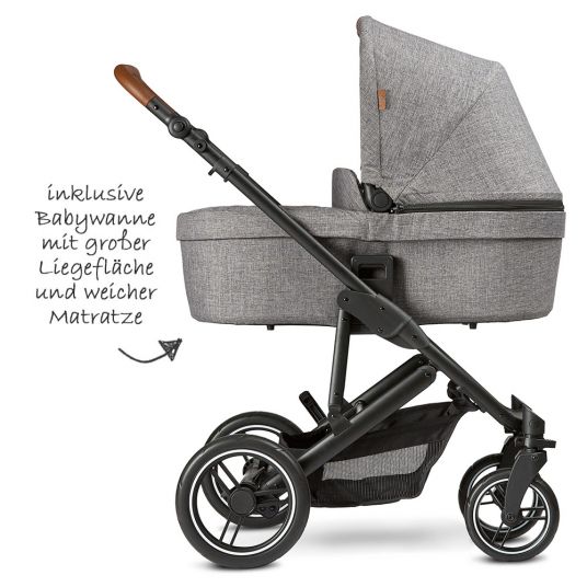 ABC Design 3in1 Catania 4 Stroller Set - Circle Edition - incl. Carrycot, Car Seat and XXL Accessory Pack - Woven Graphite