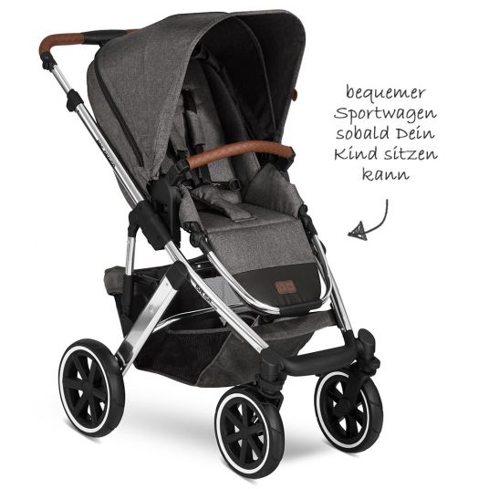 ABC Design 3in1 Stroller Set Salsa 4 Air - Diamond Edition - incl. Baby Car Seat Tulip & XXL Accessory Pack - Asphalt
