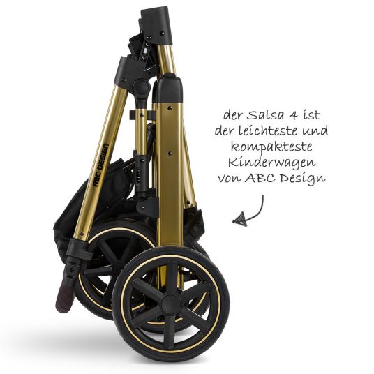 ABC Design 3in1 Kinderwagen-Set Salsa 4 Air - Diamond Edition - inkl. Babyschale Tulip & XXL Zubehörpaket - Champagne
