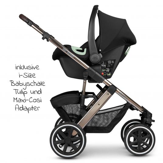 ABC Design 3in1 stroller set Salsa 4 Air - incl. infant carrier Tulip & XXL accessories package - Diamond Edition - Dolphin