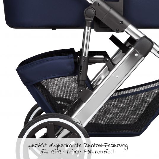 ABC Design 3in1 Kinderwagen-Set Salsa 4 Air - inkl. Babyschale Tulip & XXL Zubehörpaket - Diamond Edition - Navy
