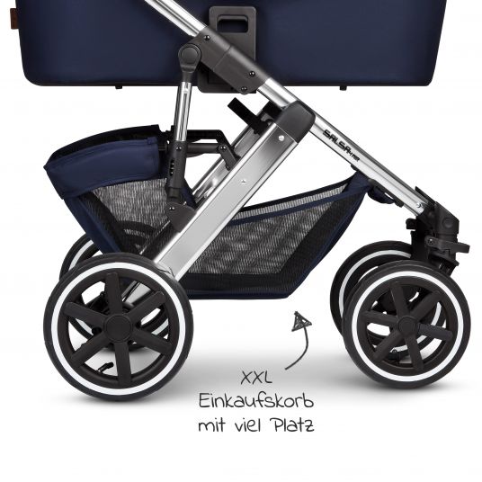 ABC Design 3in1 Stroller Set Salsa 4 Air - incl. Baby Car Seat Tulip & XXL Accessory Pack - Diamond Edition - Navy