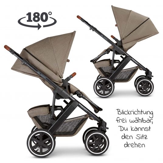 ABC Design 3in1 Kinderwagen-Set Salsa 4 Air - inkl. Babyschale Tulip & XXL Zubehörpaket - Fashion Edition - Nature