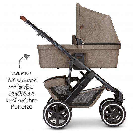 ABC Design 3in1 Kinderwagen-Set Salsa 4 Air - inkl. Babyschale Tulip & XXL Zubehörpaket - Fashion Edition - Nature