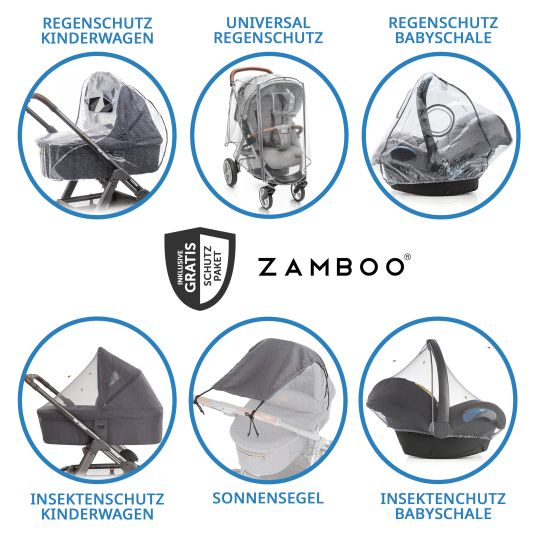 ABC Design 3in1 Kinderwagen-Set Salsa 4 Air - inkl. Babywanne, Autositz Pebble Pro, Sportsitz, Greifling, Buggybuch und XXL Zubehörpaket - Aloe