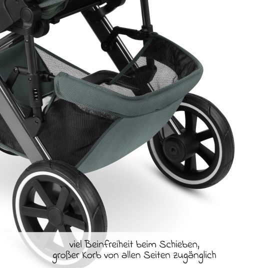 ABC Design 3in1 Kinderwagen-Set Salsa 4 Air - inkl. Babywanne, Autositz Pebble Pro, Sportsitz, Greifling, Buggybuch und XXL Zubehörpaket - Aloe